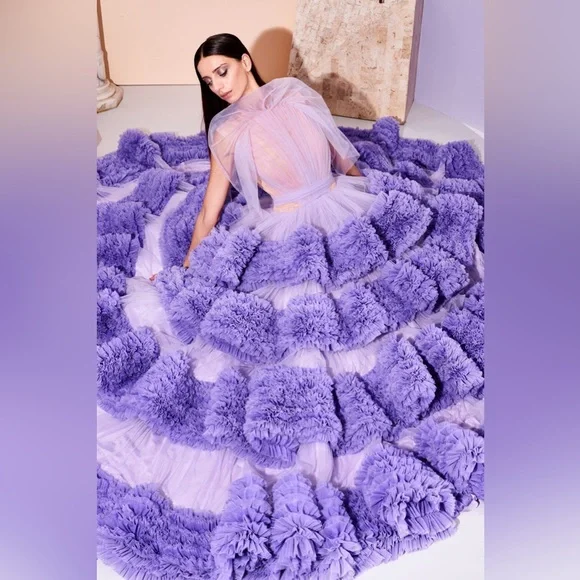 Christian Siriano purple Dress Gown US8 M L princess costume PROM Medium - Picture 4 of 16